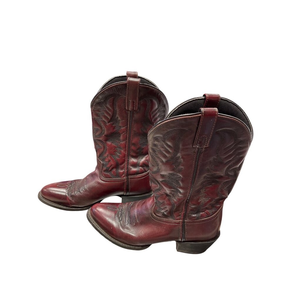 Laredo mens brown leather western mid calf boots sz 9.5D SKU 9947 - Picture 4 of 15